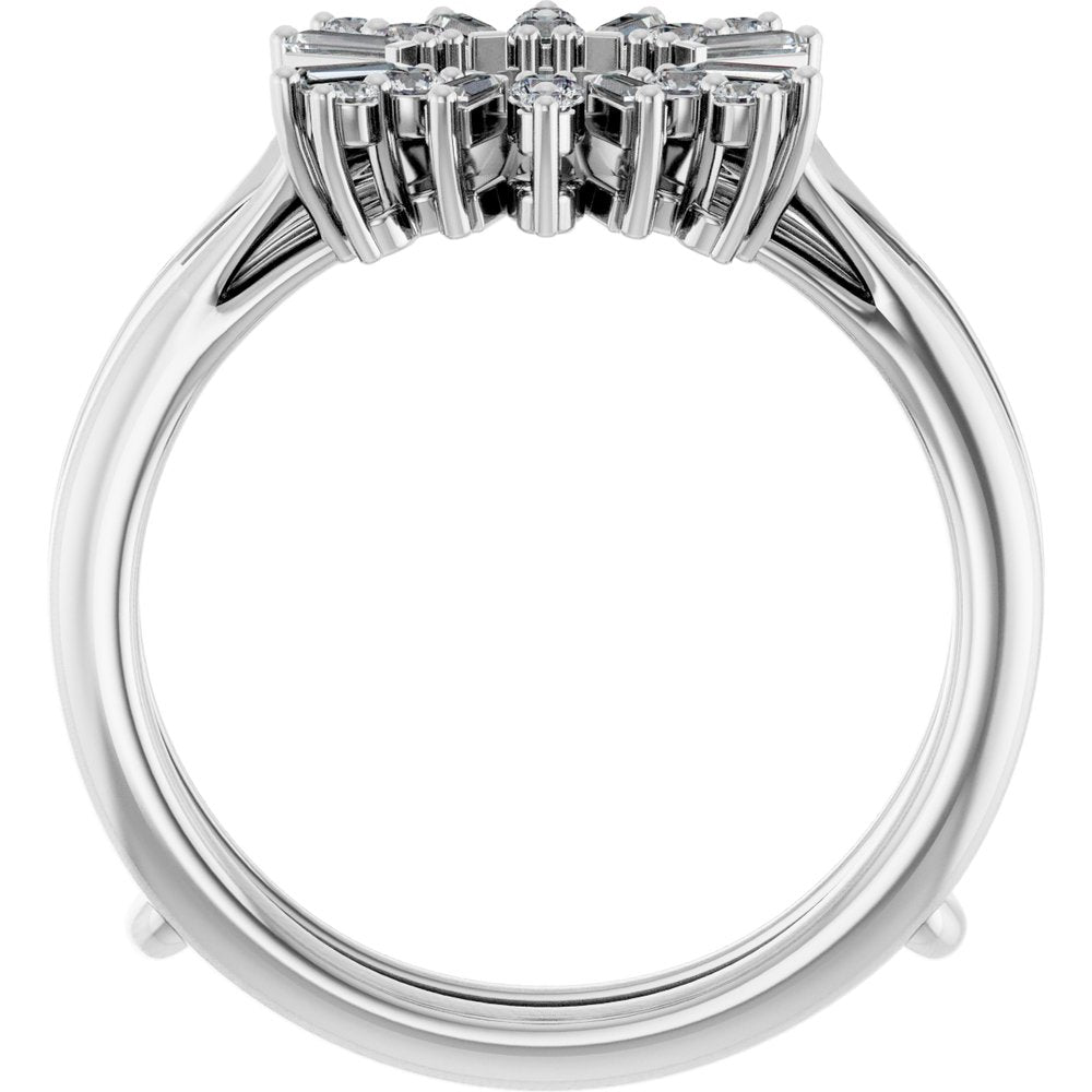 14K White 1/3 CTW Lab-Grown Diamond Art Deco Ring Guard