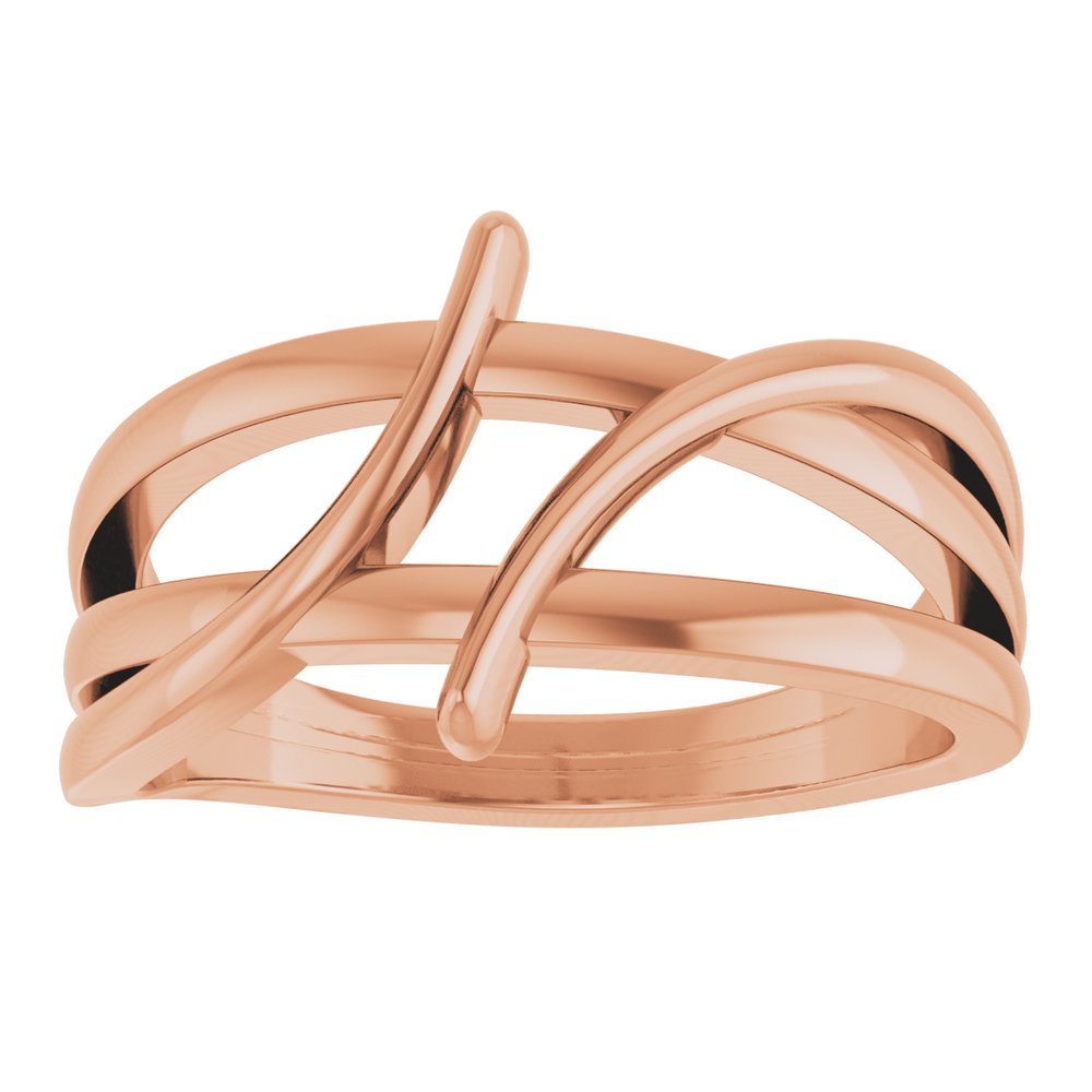 14K Rose 12.4 mm Freeform Bypass Ring