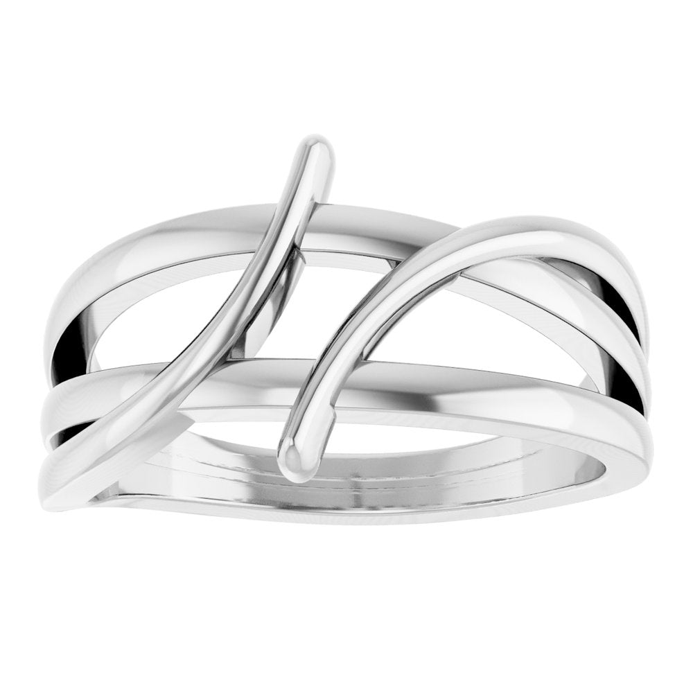 Sterling Silver 12.4 mm Freeform Bypass Ring