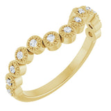 14K Yellow 1/8 CTW Natural Diamond Vintage-Inspired Contour Band
