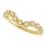 14K Yellow 1/8 CTW Natural Diamond Vintage-Inspired Contour Band