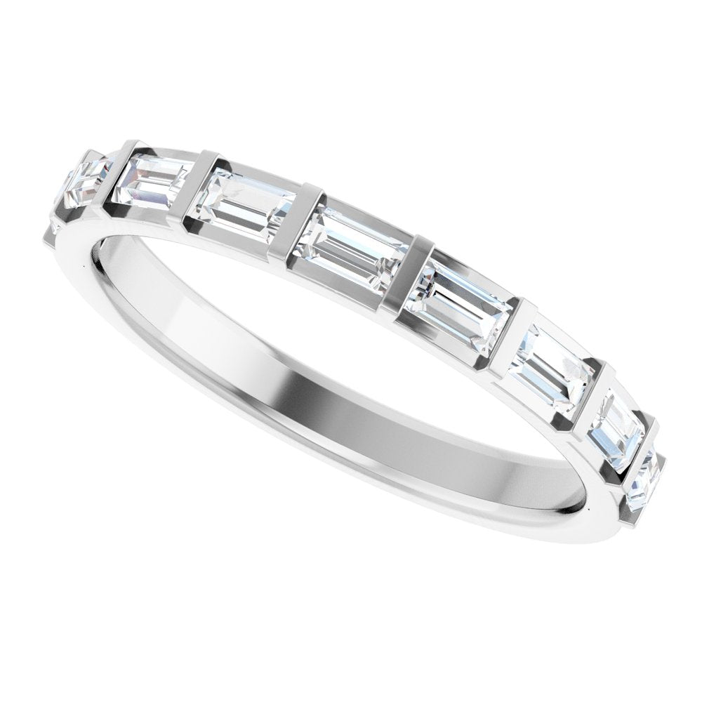 14K White 1/2 CTW Natural Diamond Anniversary Band