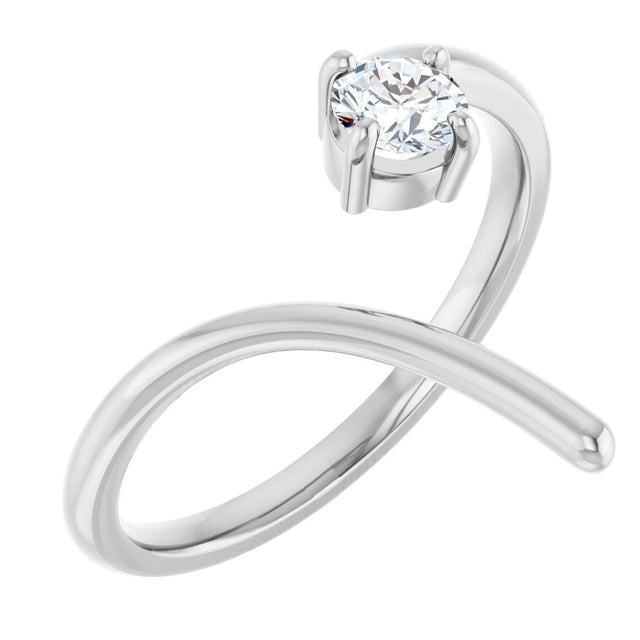 14K White 1/4 CT Lab-Grown Negative Space Ring