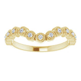 14K Yellow 1/8 CTW Natural Diamond Vintage-Inspired Contour Band