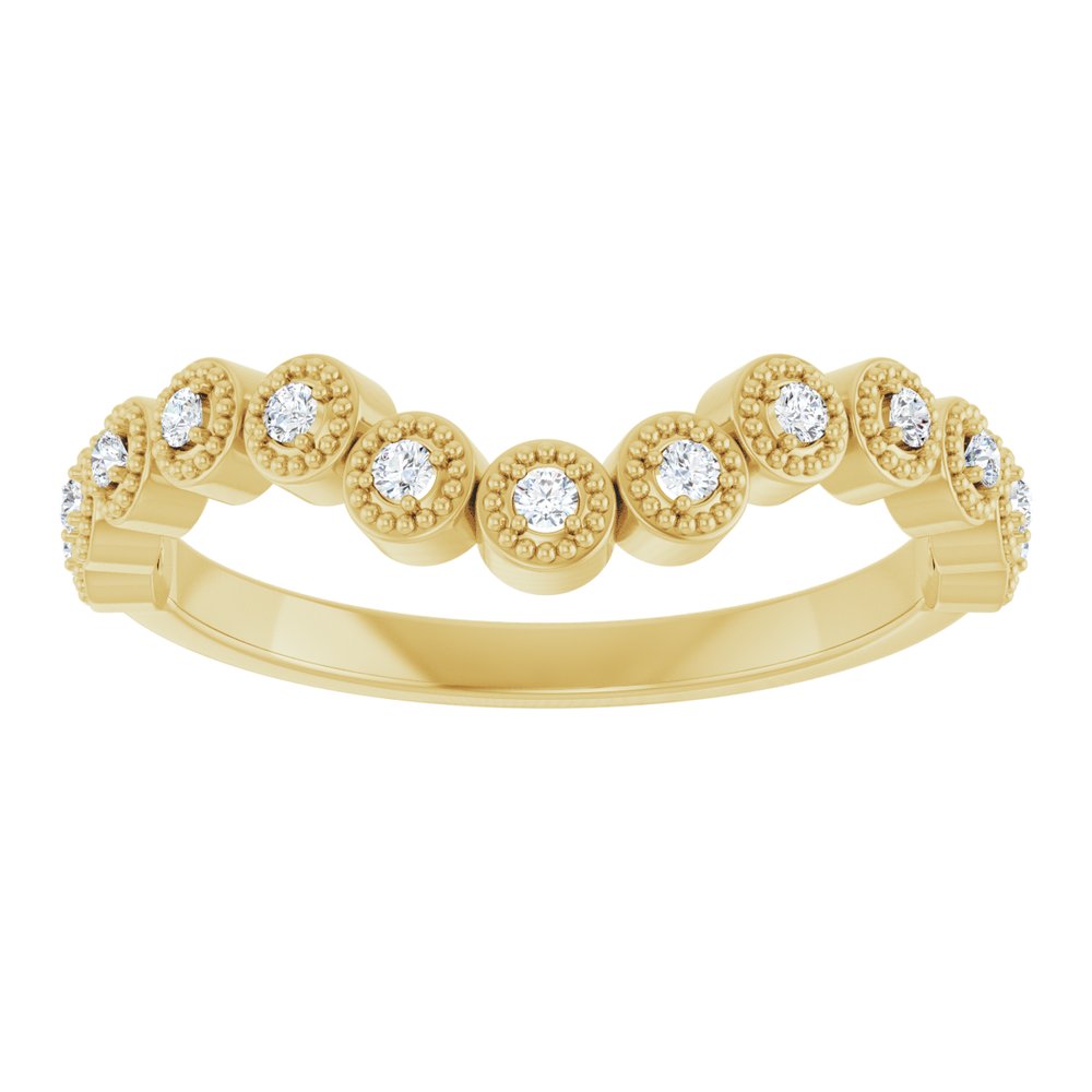 14K Yellow 1/8 CTW Natural Diamond Vintage-Inspired Contour Band
