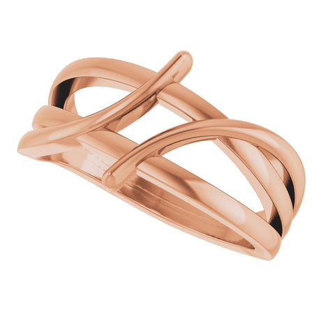 14K Rose 12.4 mm Freeform Bypass Ring