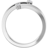 14K White Gold 1/8 CTW Natural Diamond Bypass Ring 