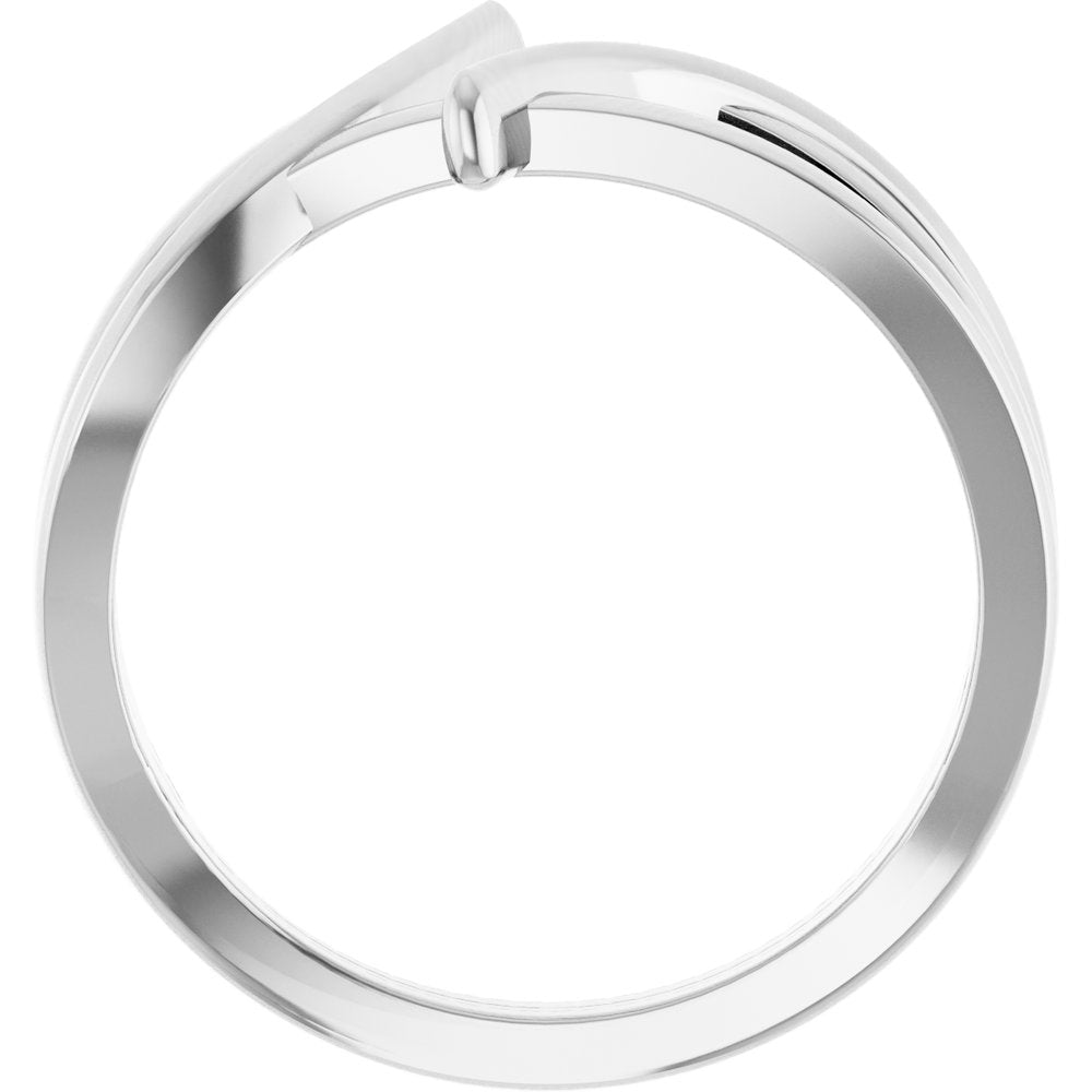 14K White 12.4 mm Freeform Bypass Ring