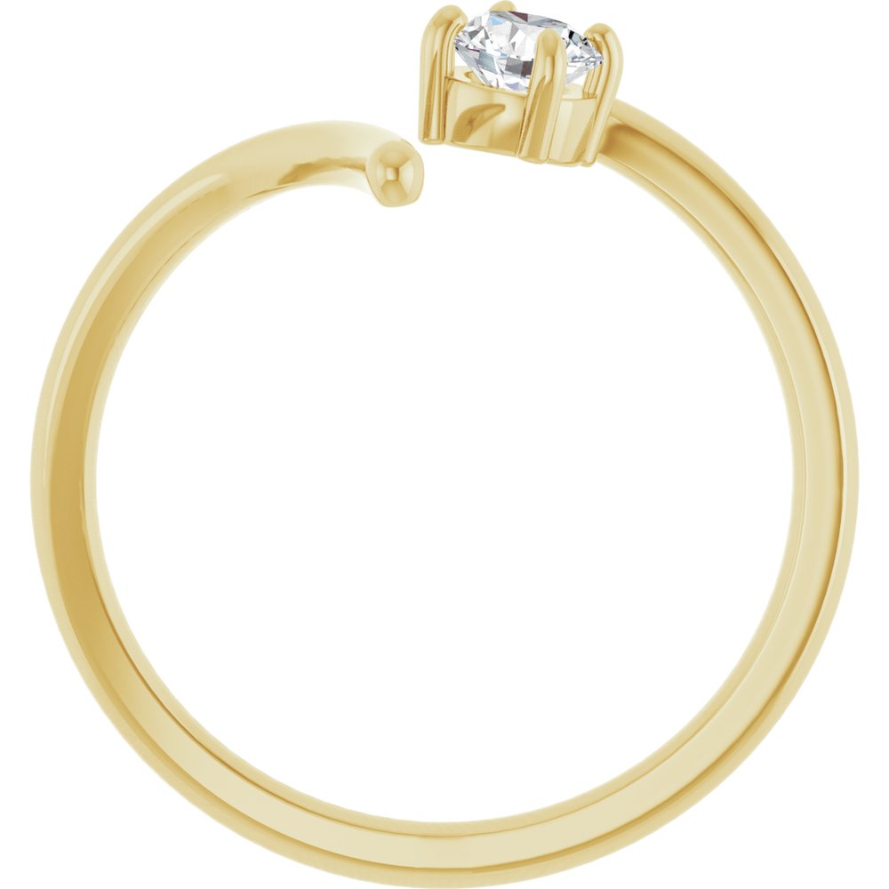 14K Yellow 1/4 CT Lab-Grown Negative Space Ring