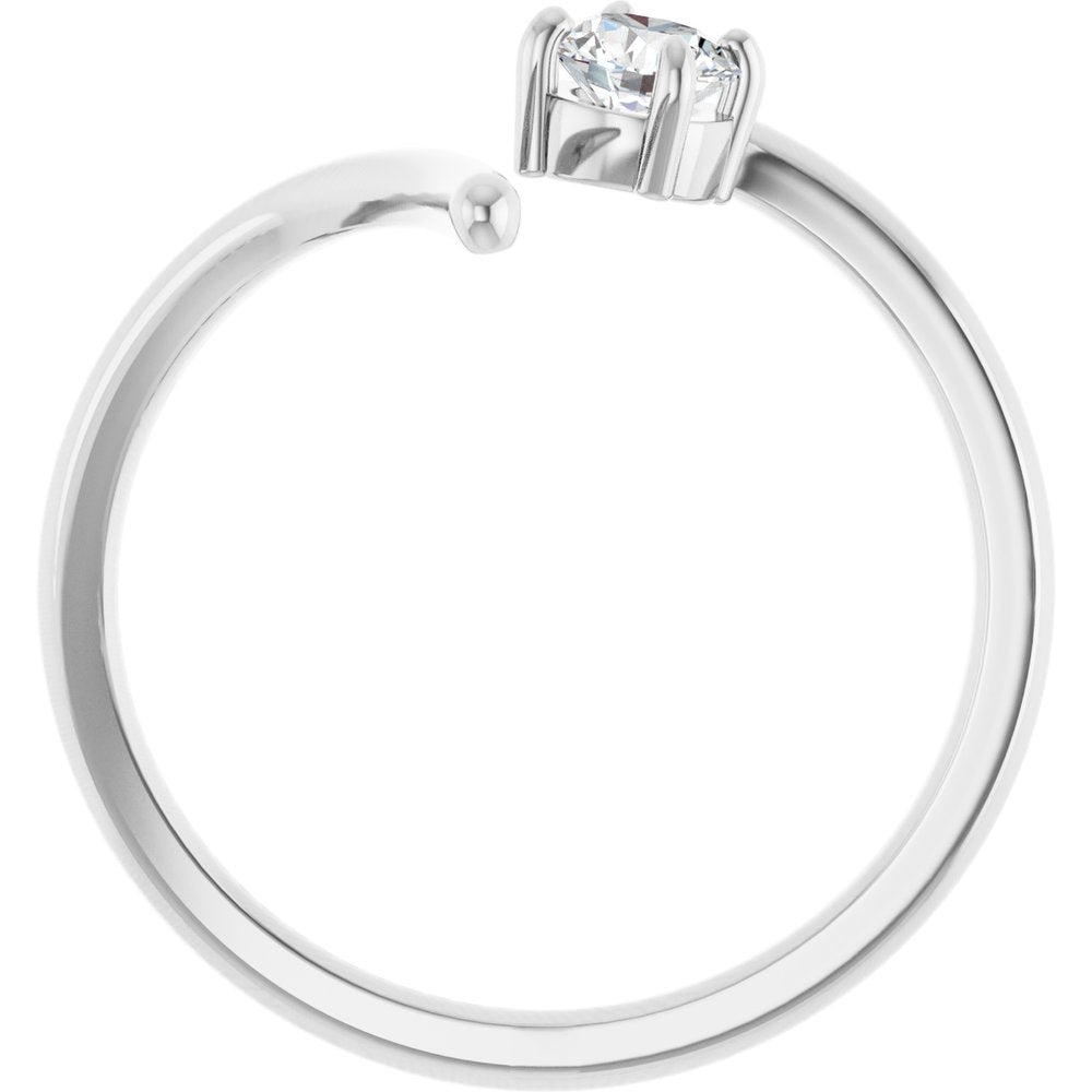 14K White 1/4 CT Lab-Grown Negative Space Ring