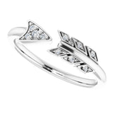 14K White .04 CTW Natural Diamond Arrow Ring