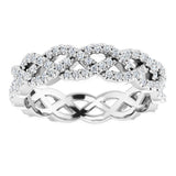 14K White Gold 5/8 CTW Natural Diamond Eternity Band Size 6.5