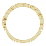 14K Yellow Stackable Leaf Ring