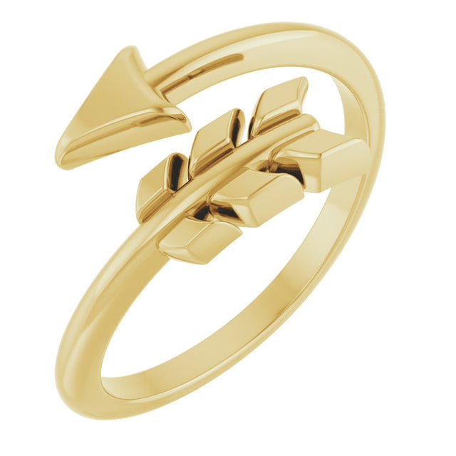 14K Yellow Arrow Ring 