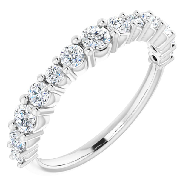 14K White 3/4 CTW Lab-Grown Diamond Anniversary Band