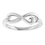 14K White Infinity-Inspired Heart Ring