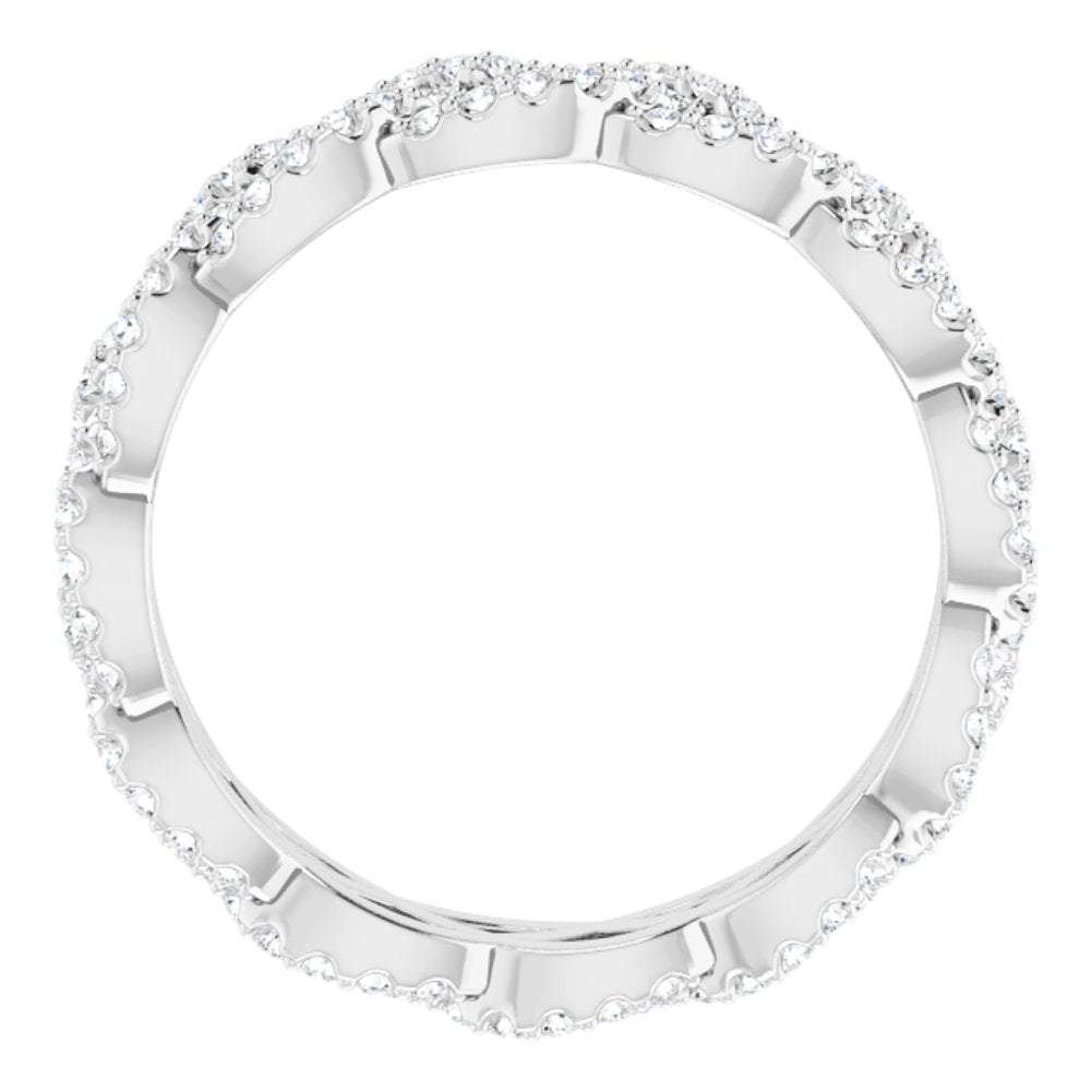 14K White Gold 5/8 CTW Natural Diamond Eternity Band Size 6.5