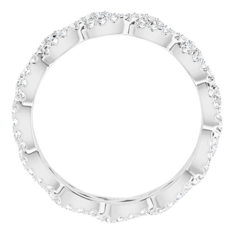 14K White Gold 5/8 CTW Natural Diamond Eternity Band Size 6.5