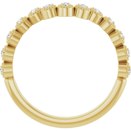 14K Yellow 1/8 CTW Natural Diamond Vintage-Inspired Contour Band