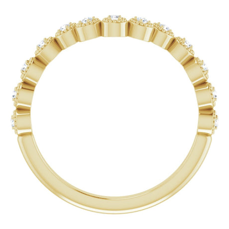 14K Yellow 1/8 CTW Natural Diamond Vintage-Inspired Contour Band