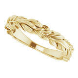 14K Yellow Stackable Leaf Ring