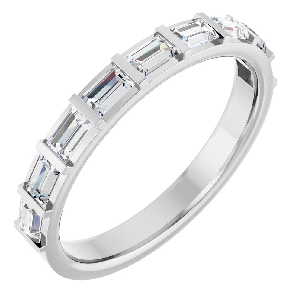 14K White 5/8 CTW Natural Diamond Anniversary Band