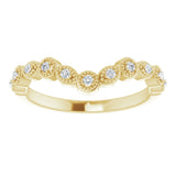 14K Yellow 1/10 CTW Natural Diamond Vintage-Inspired Contour Band