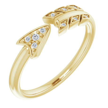 14K Yellow Gold .03 CTW Natural Diamond Arrow Ring