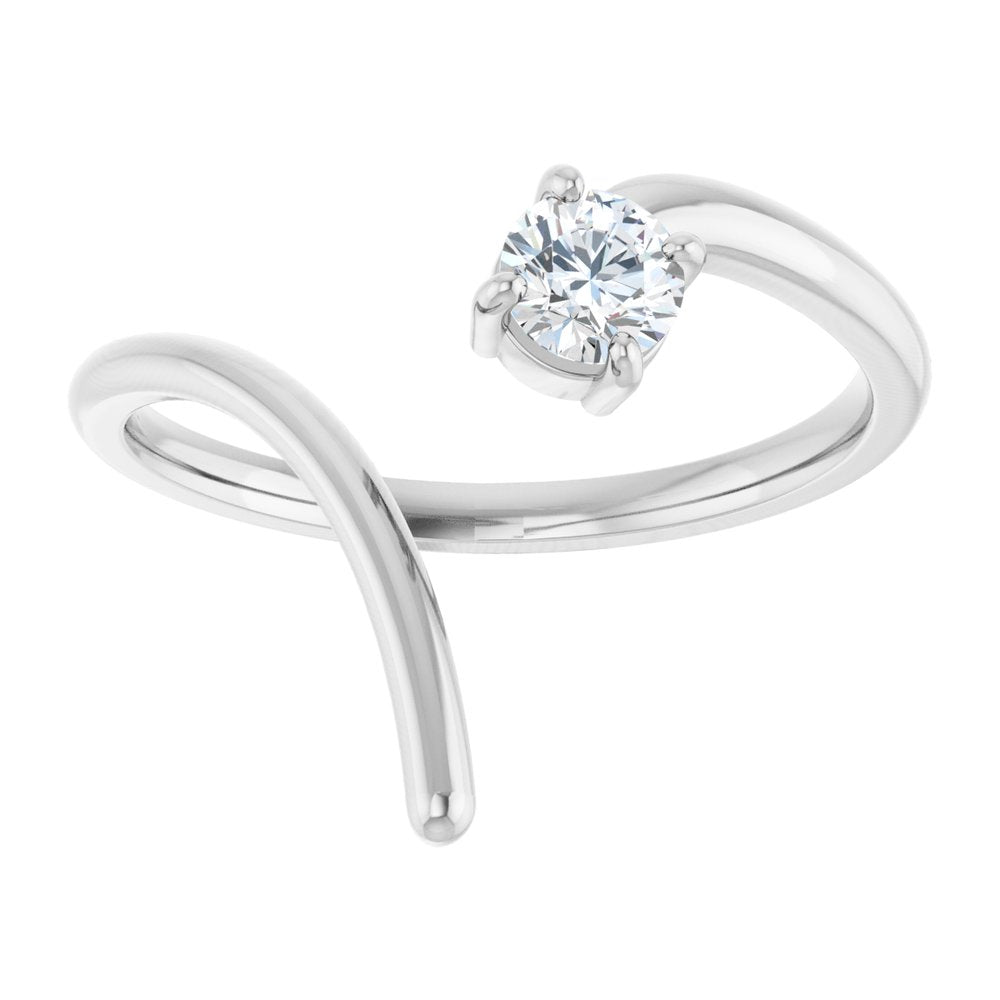 14K White 1/4 CT Lab-Grown Negative Space Ring