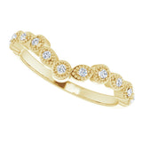 14K Yellow 1/10 CTW Natural Diamond Vintage-Inspired Contour Band