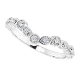 14K White 1/10 CTW Natural Diamond Vintage-Inspired Contour Band