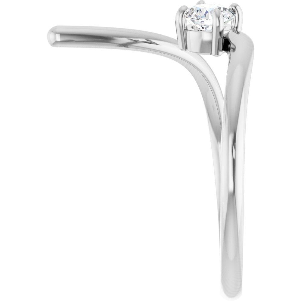 14K White 1/4 CT Lab-Grown Negative Space Ring