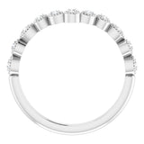 14K White 1/10 CTW Natural Diamond Vintage-Inspired Contour Band