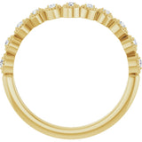 14K Yellow Gold 1/10 CTW Natural Diamond Vintage-Inspired Contour Band