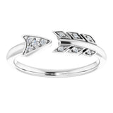 14K White .04 CTW Natural Diamond Arrow Ring