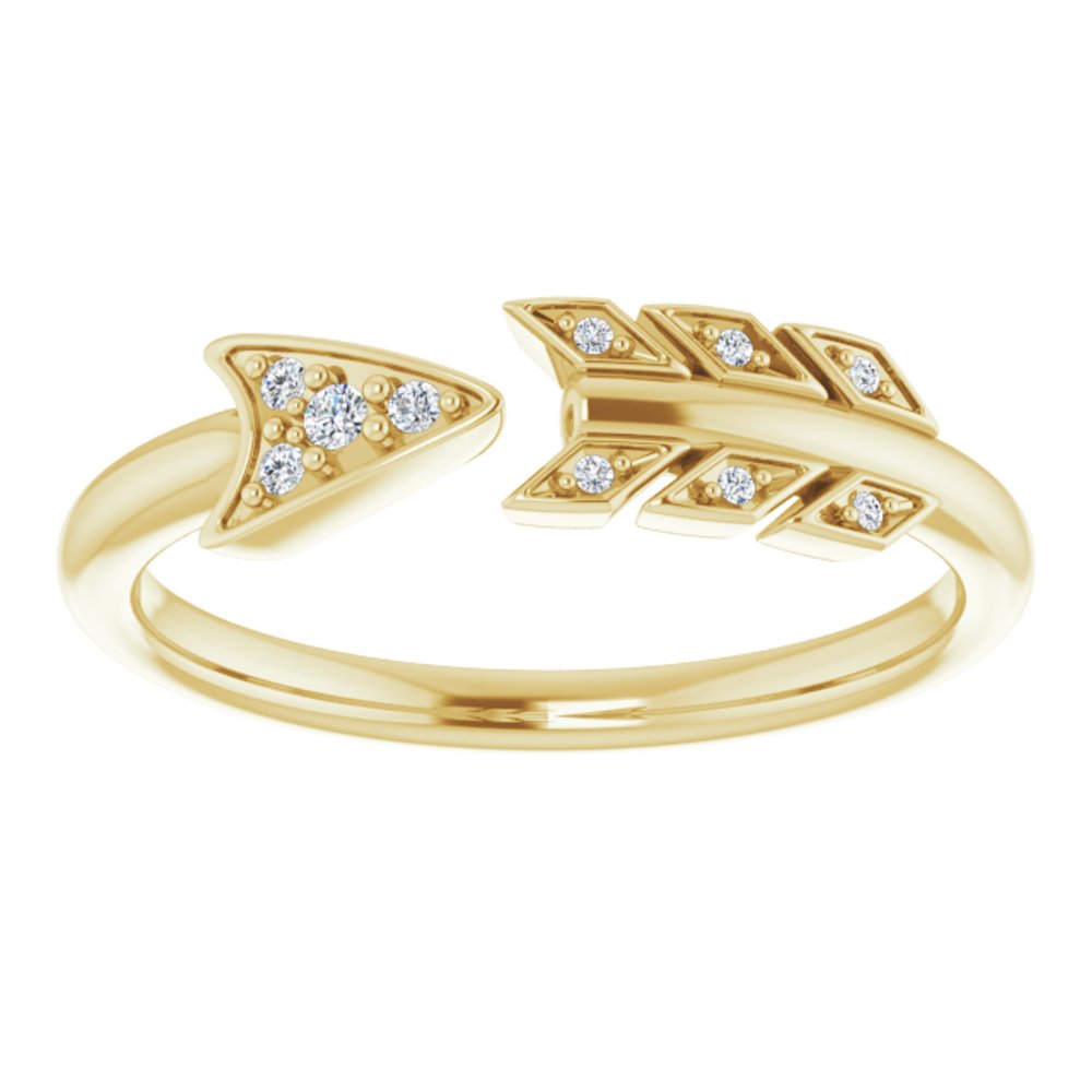 14K Yellow Gold .03 CTW Natural Diamond Arrow Ring