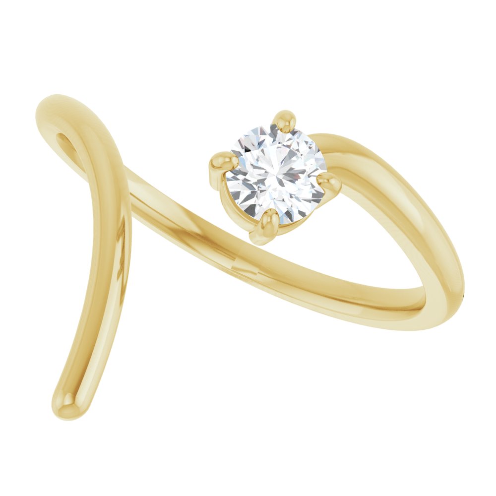 14K Yellow 1/4 CT Lab-Grown Negative Space Ring