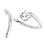 14K White 1/4 CT Lab-Grown Negative Space Ring