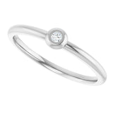 14K White .03 CTW Natural Diamond Stackable Ring