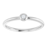 14K White .03 CTW Natural Diamond Stackable Ring