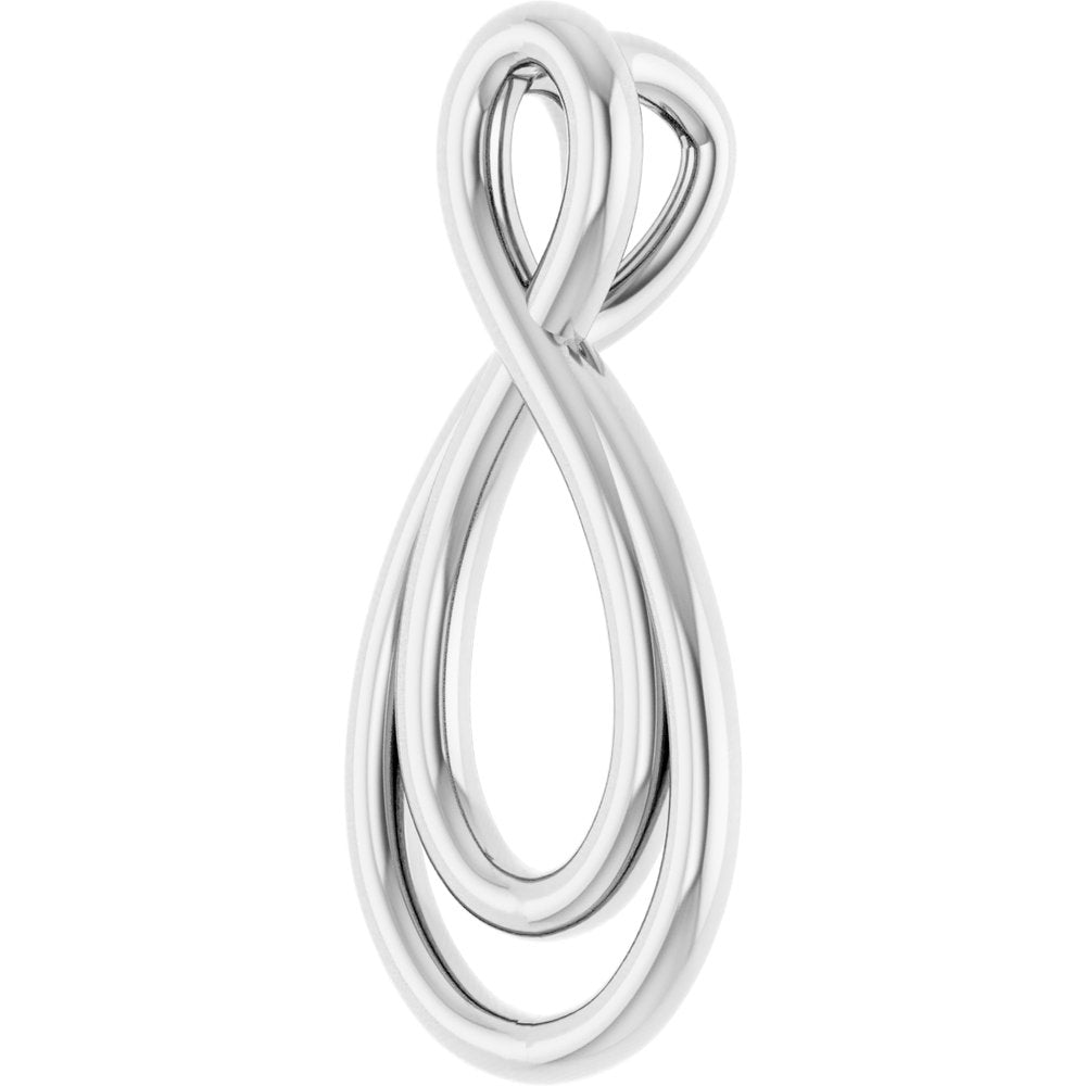 14K White 15.3x7.3 mm Infinity-Inspired Pendant