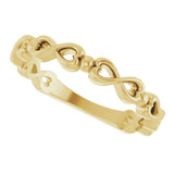 14K Yellow Infinity-Inspired Heart Ring