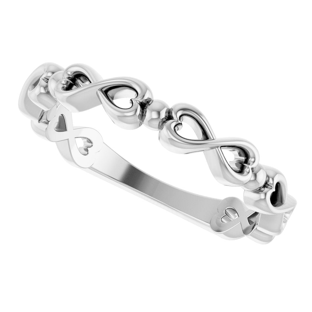 Sterling Silver Infinity-Inspired Heart Ring