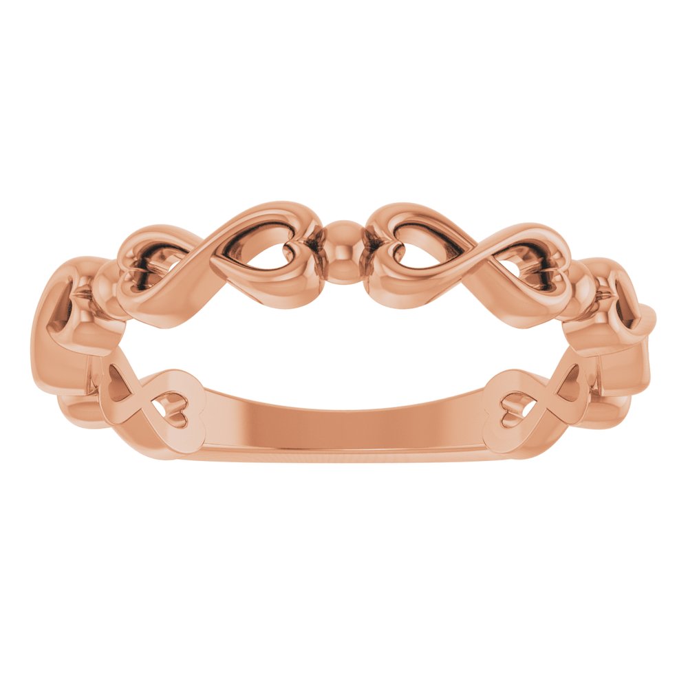 14K Rose Infinity-Inspired Heart Ring