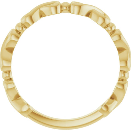 14K Yellow Infinity-Inspired Heart Ring