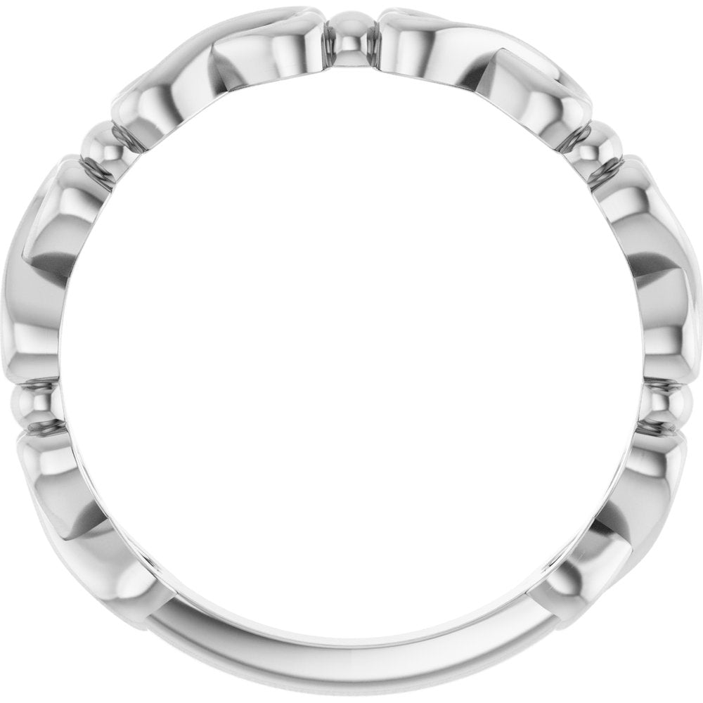 14K White Infinity-Inspired Heart Ring