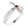 Sterling Silver Natural Mozambique Garnet Sideways Cross Ring