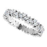 14K White 1 1/5 CTW Natural Diamond Cluster Eternity Band Size 7