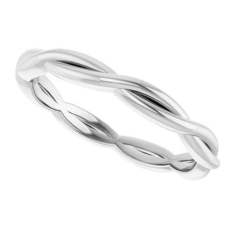 10K White Gold 2.2 mm Woven-Design Band Size 7