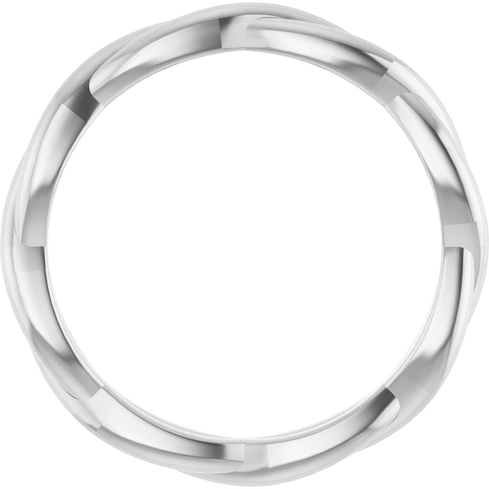 14K White Gold 2.2 mm Woven-Design Band Size 7